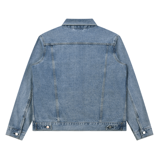 Washed Button-Up Denim Jacket