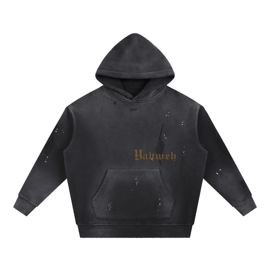 YHWH | Vintage Washed Frayed Hoodie
