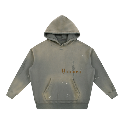 YHWH | Vintage Washed Frayed Hoodie