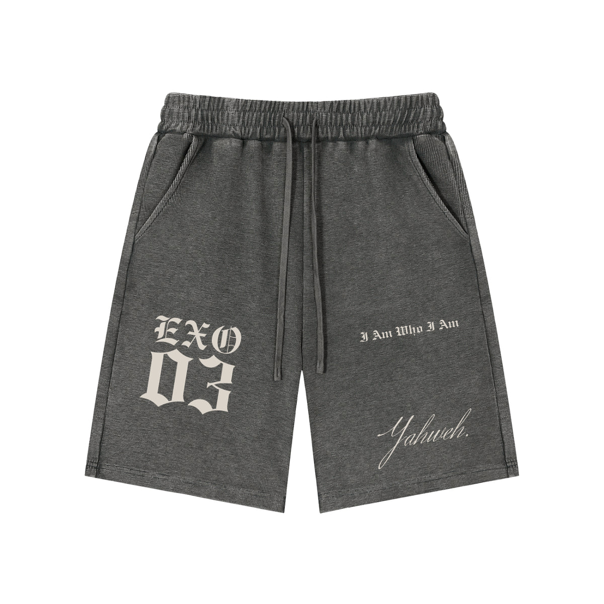 EXO 03 | Mineral Wash Waffle Knit Shorts