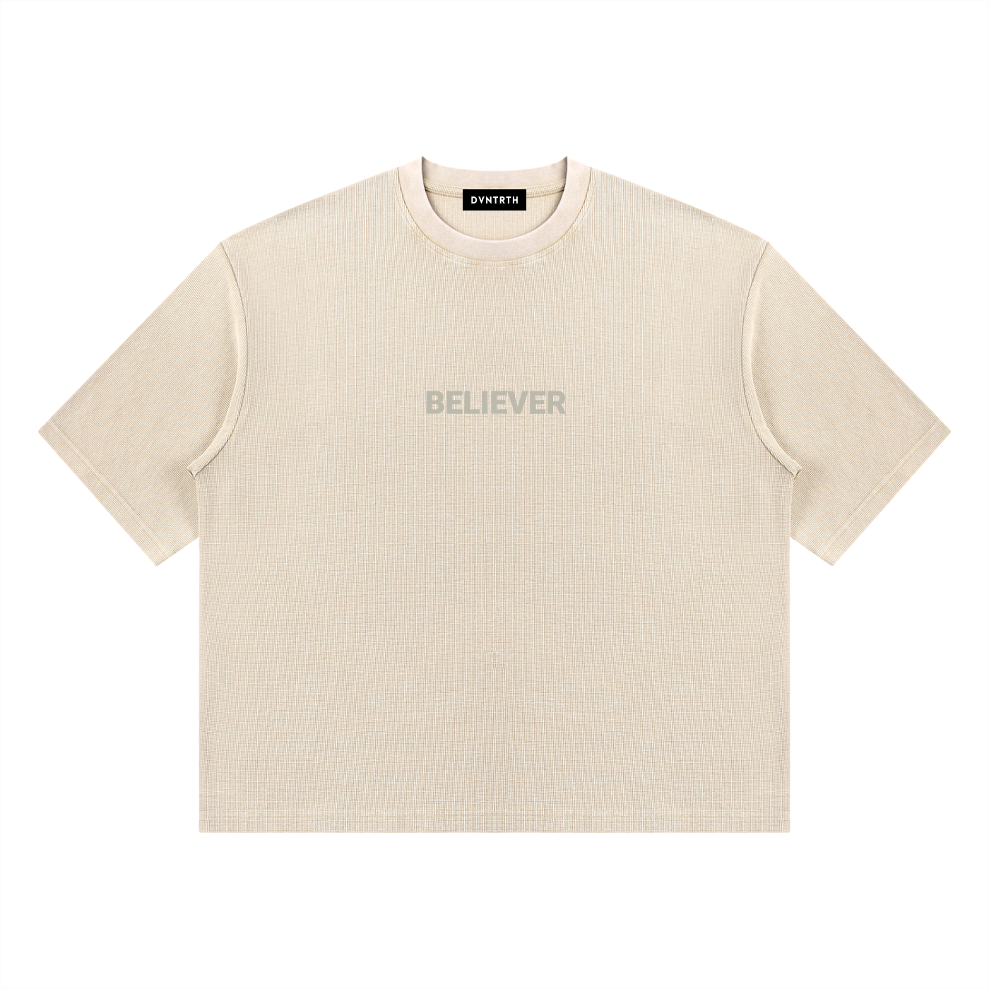 Believer || Unisex Mineral Wash Waffle Boxy Tee