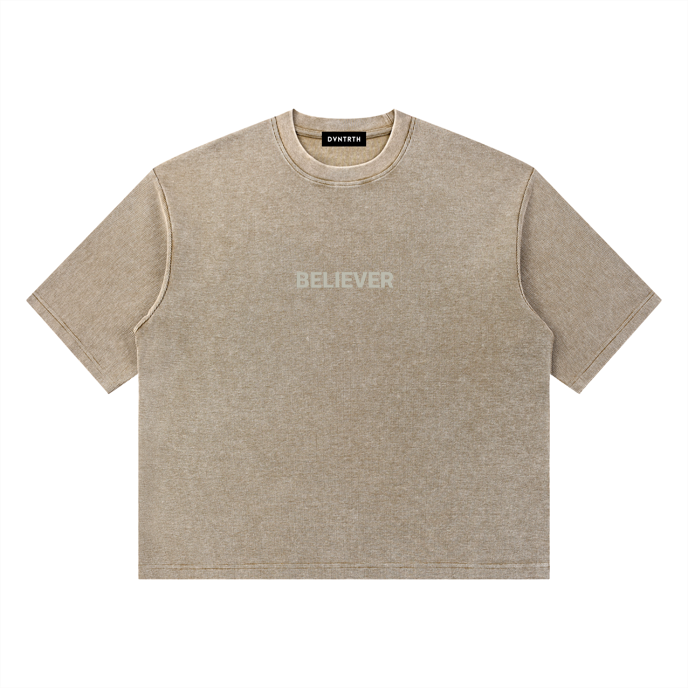 Believer || Unisex Mineral Wash Waffle Boxy Tee