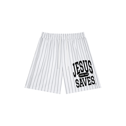 JESUS SAVES Classic | Striped Loose Fit Shorts