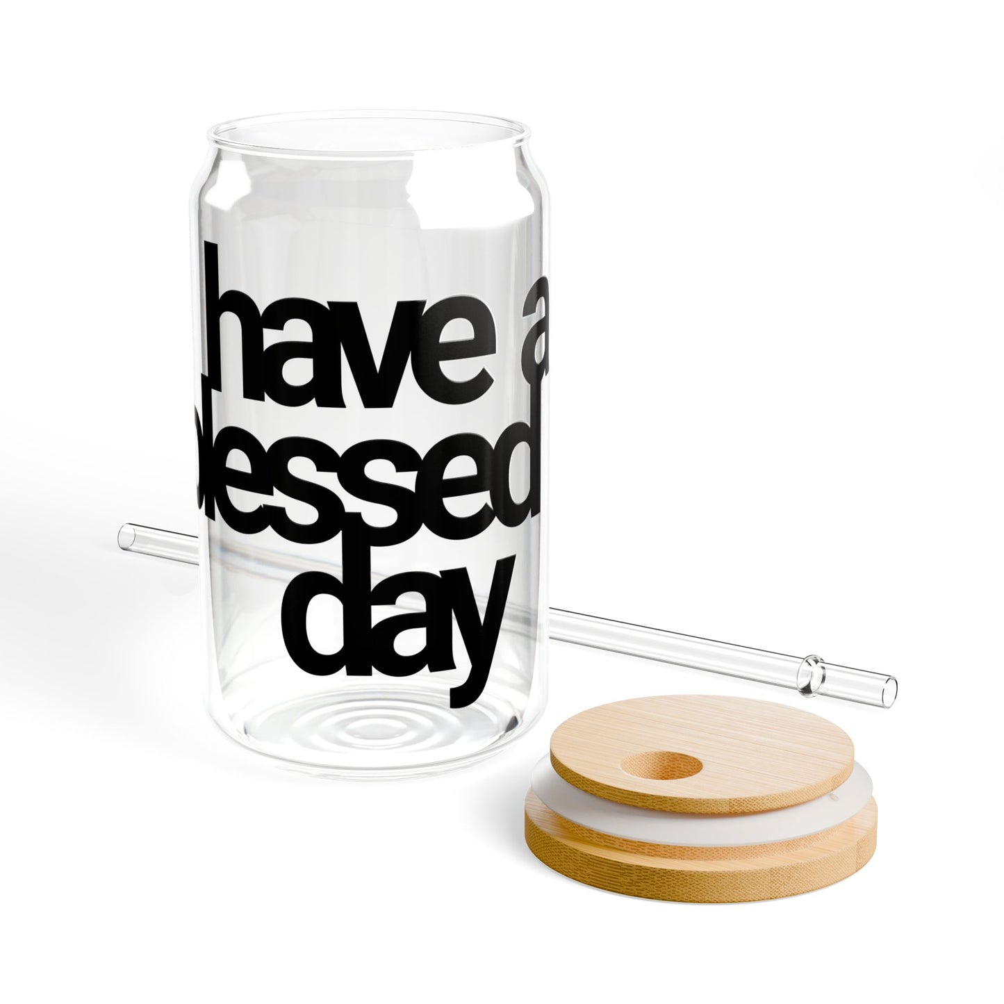 Have a Blessed Day | Sipper Glass - Black