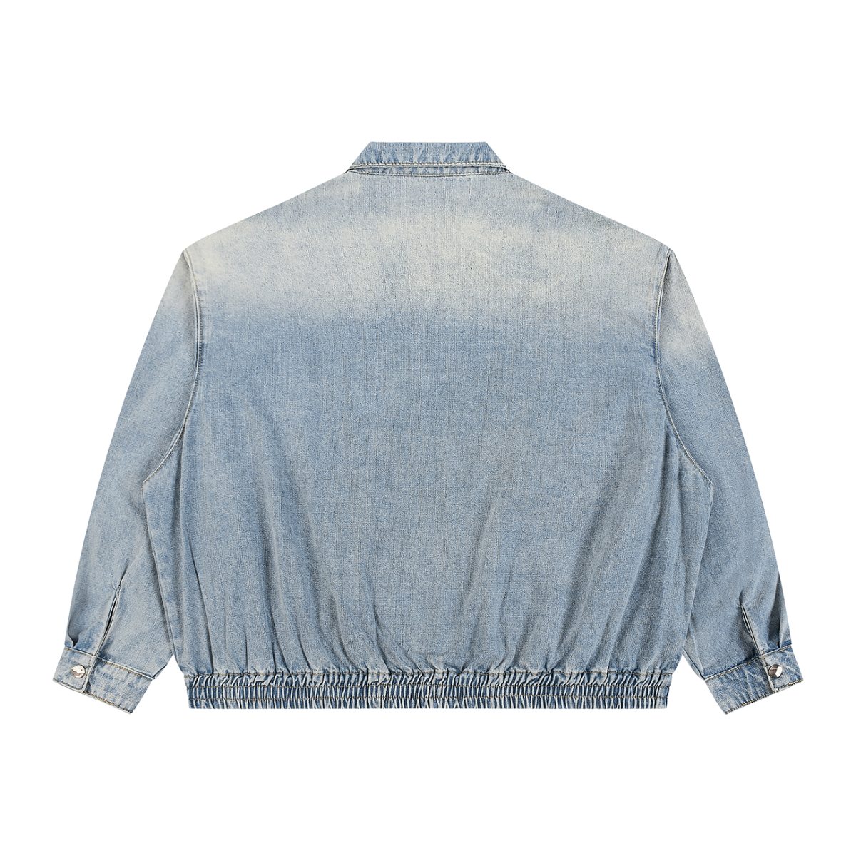 Minimal  Vintage Wash Full-Zip Denim Jacket