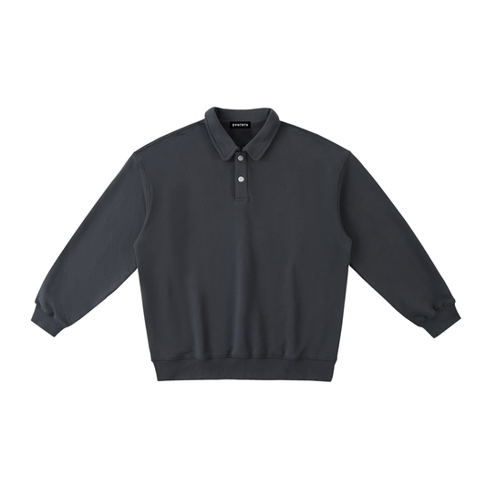 Minimal Polo-Collar Sweatshirt