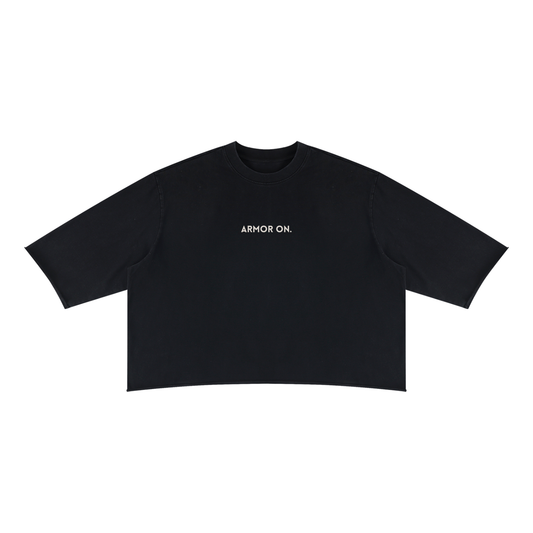 ARMOR ON. | Mineral Wash Raw Hem Boxy Tee
