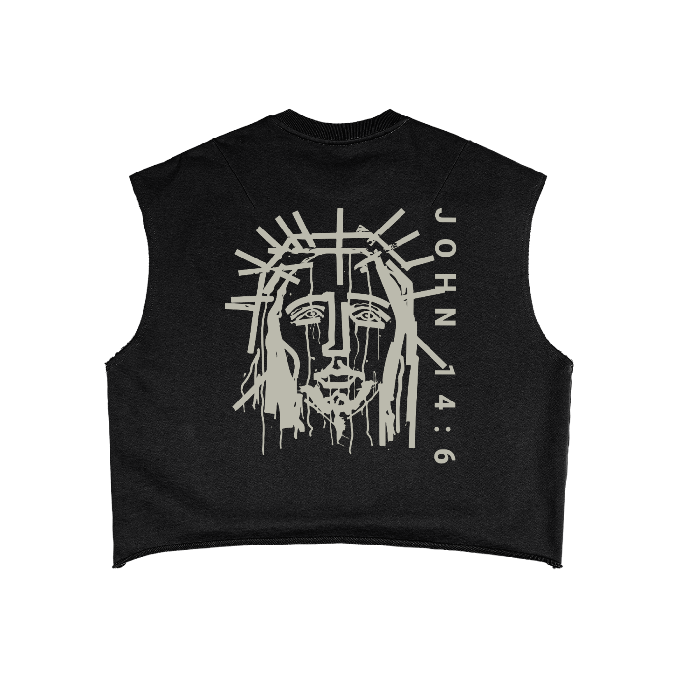 Believer x John 14:6 | Frayed Sleeveless Boxy Sweatshirt