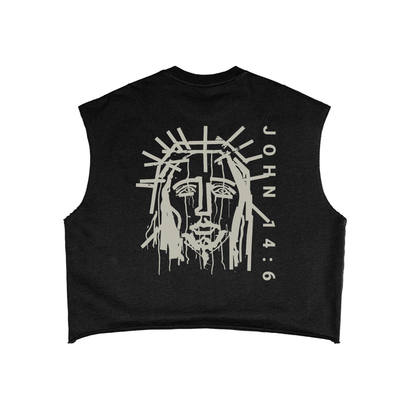 Believer x John 14:6 | Frayed Sleeveless Boxy Sweatshirt