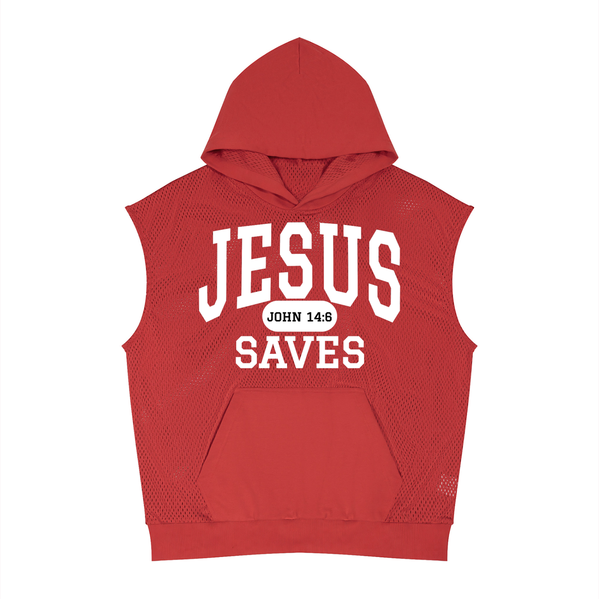 JESUS SAVES Classic | Panel Mesh Sleeveless Hoodie