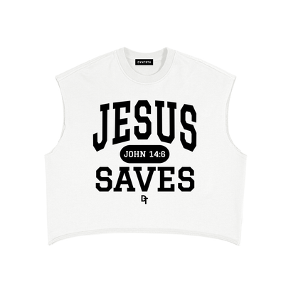 JESUS SAVES Classic | French Terry Boxy Tank Top