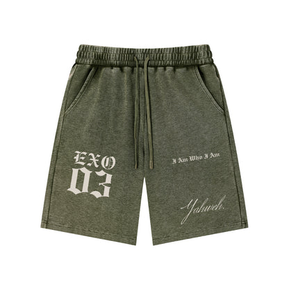 EXO 03 | Mineral Wash Waffle Knit Shorts
