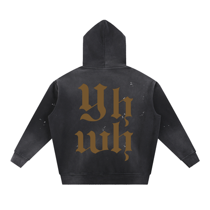 YHWH | Vintage Washed Frayed Hoodie
