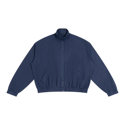 Minimal Striped Full-Zip Track Jacket