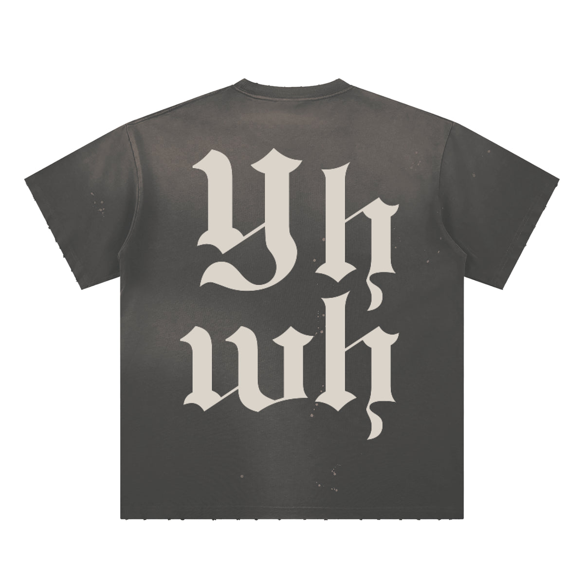 Lighter YHWH Frayed Sunfade Paint Splatter Tee