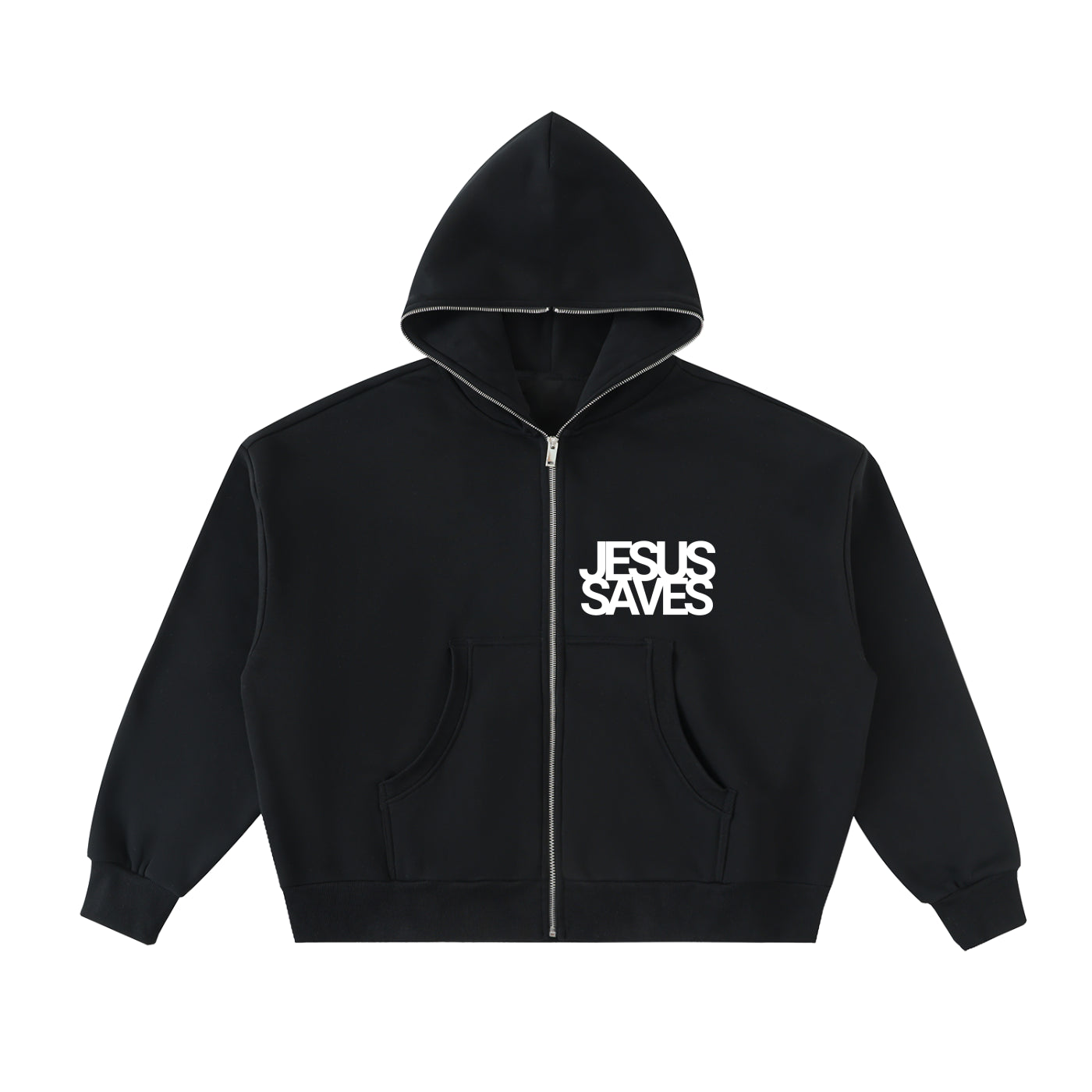 Jesus Saves | Full-Zip Boxy Hoodie