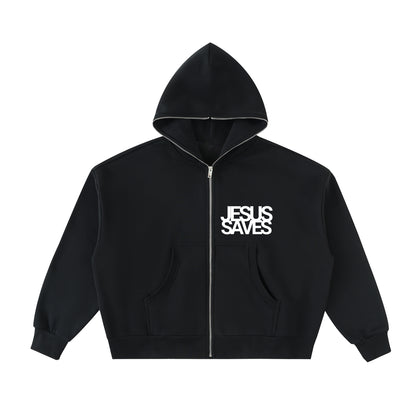 Jesus Saves | Full-Zip Boxy Hoodie