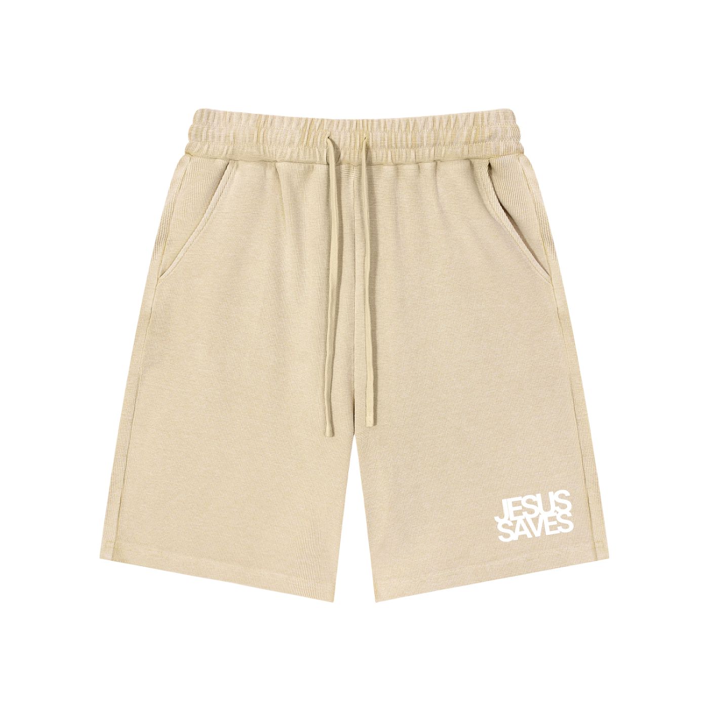 Jesus Saves | Mineral Wash Waffle Knit Shorts