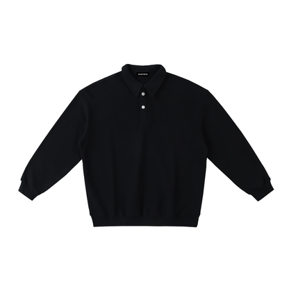 Minimal Polo-Collar Sweatshirt