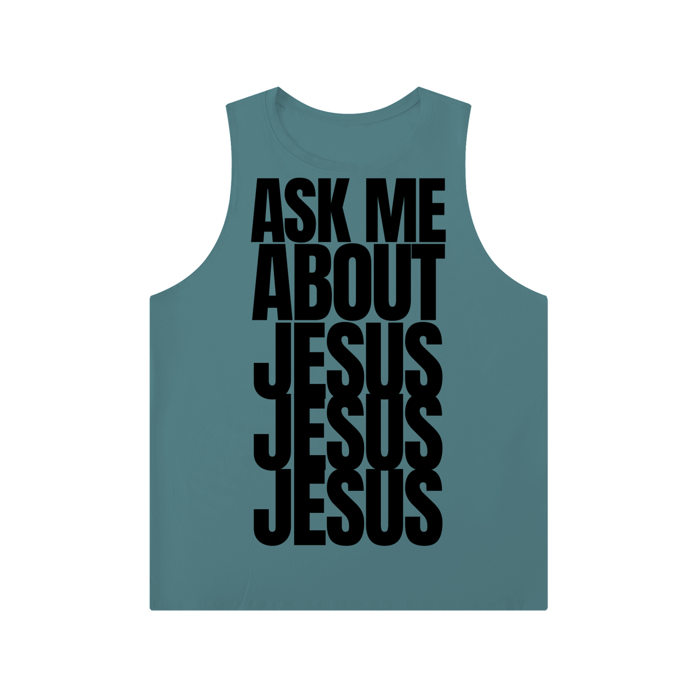 ASK ME ABOUT JESUS | Crewneck Tank Top