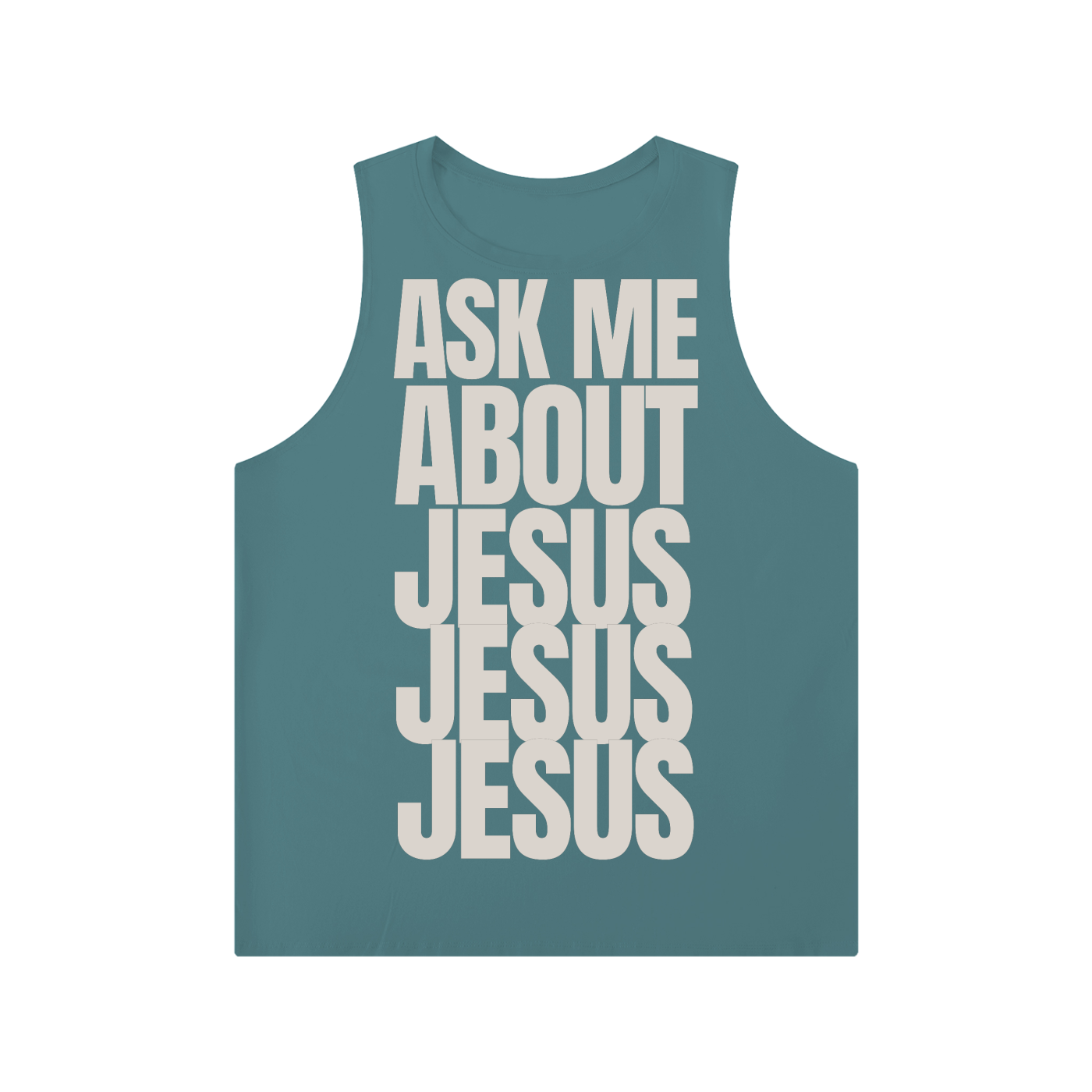 ASK ME ABOUT JESUS | Crewneck Tank Top