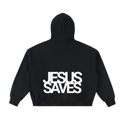 Jesus Saves | Full-Zip Boxy Hoodie