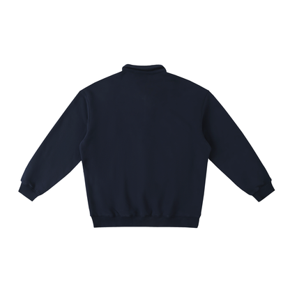 Minimal Polo-Collar Sweatshirt