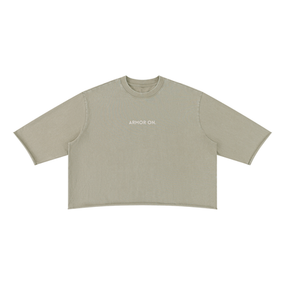 ARMOR ON. | Mineral Wash Raw Hem Boxy Tee