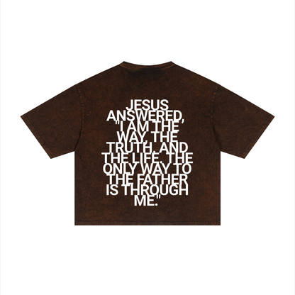 JOHN14:6| Mineral Wash Boxy Tee