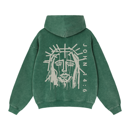 BELIEVER x John 14:6 | Vintage Zip Boxy Hoodie
