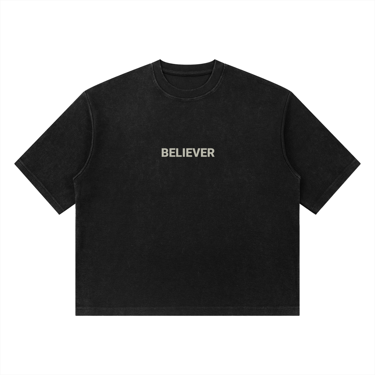 BELIEVER | Mineral Wash Waffle Boxy Tee