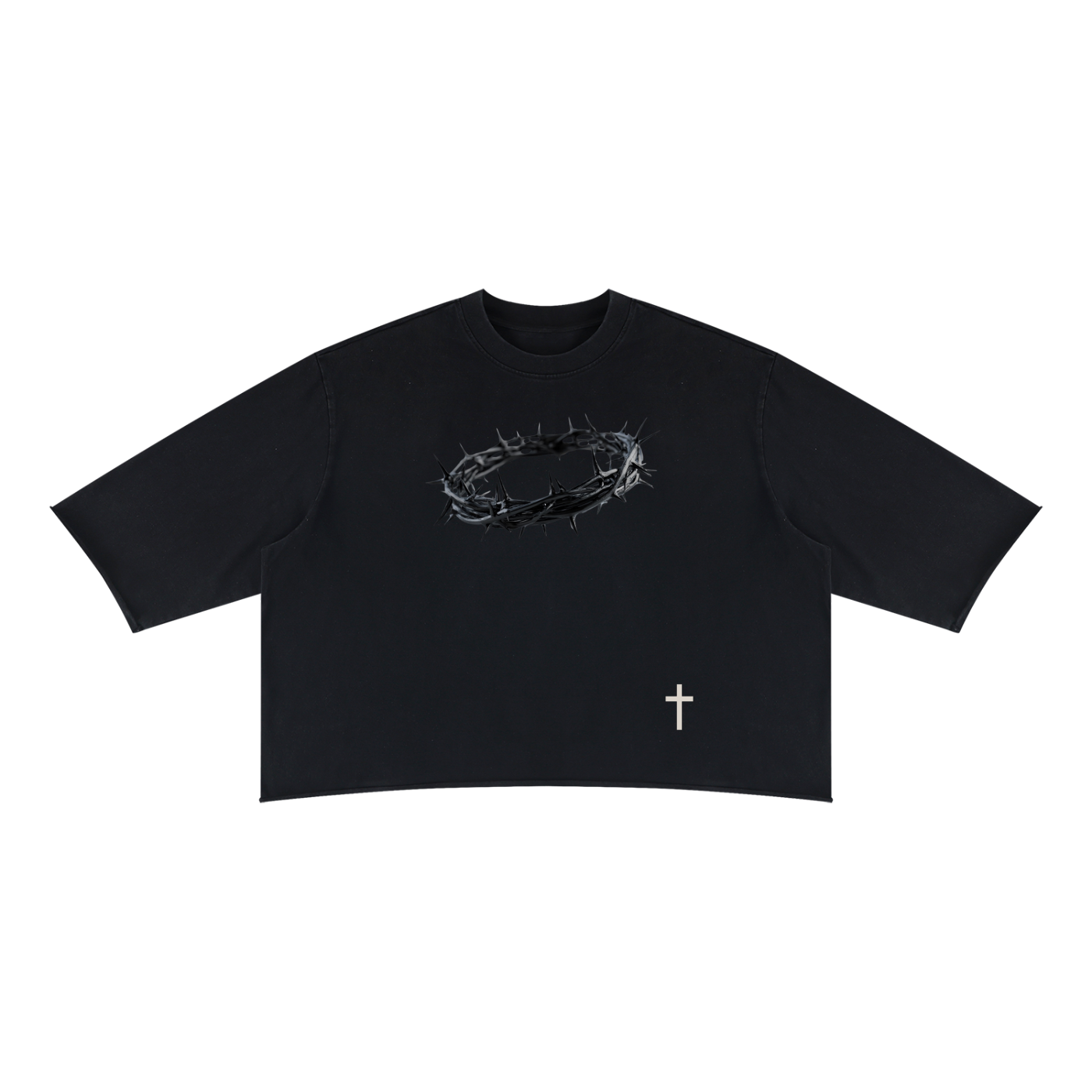 Thorn Crown x Cross | Raw Hem Boxy Tee