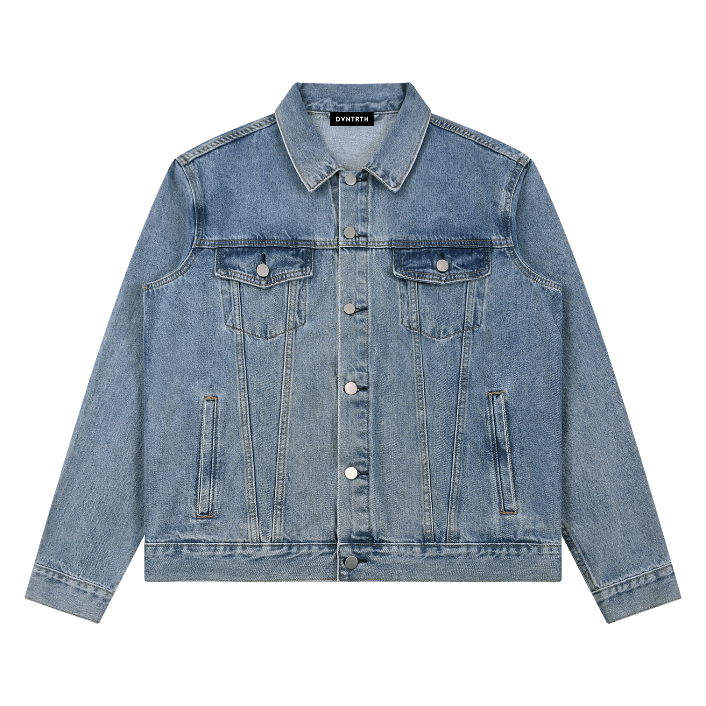 Washed Button-Up Denim Jacket