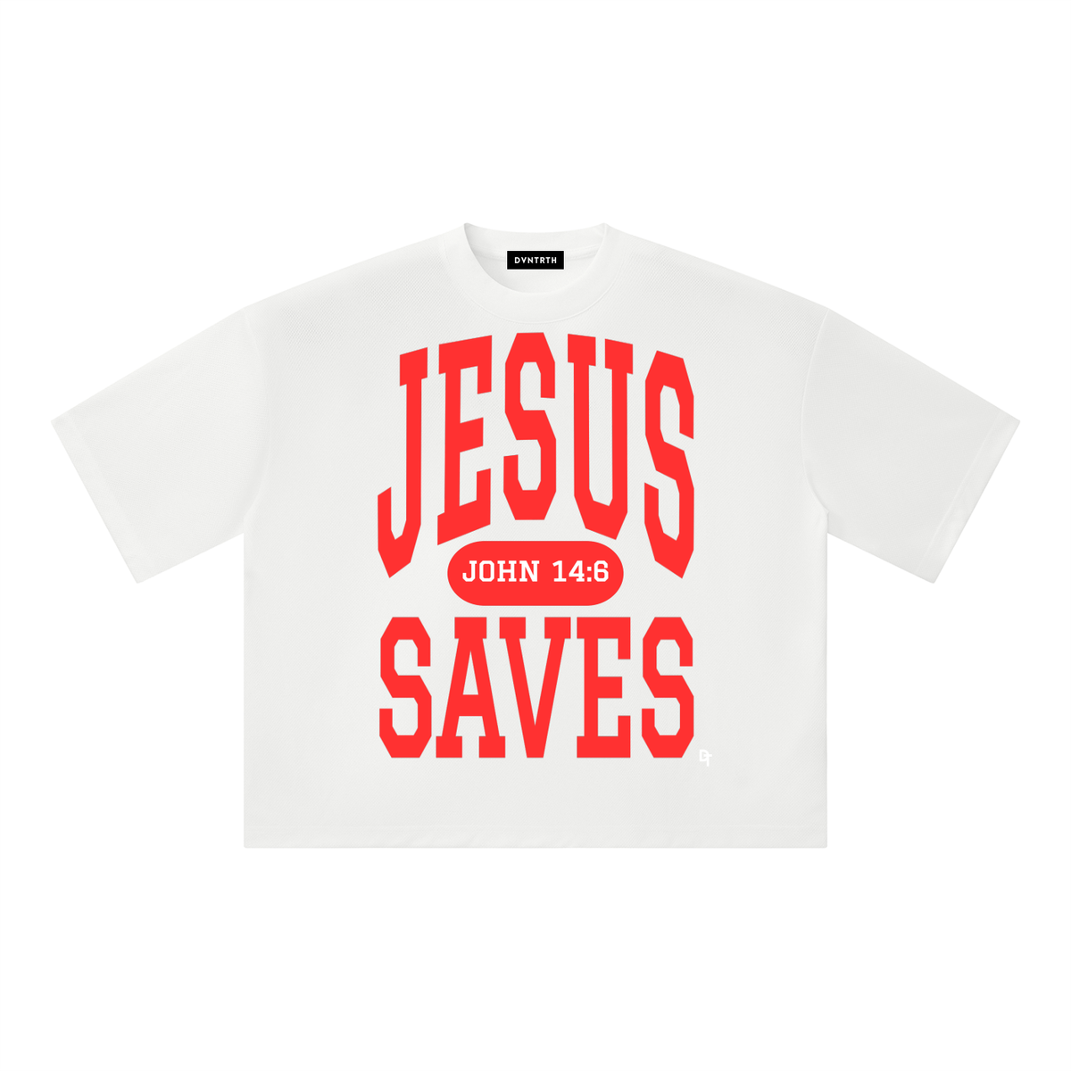 JESUS SAVES Classic | Boxy Mesh Crewneck Tee