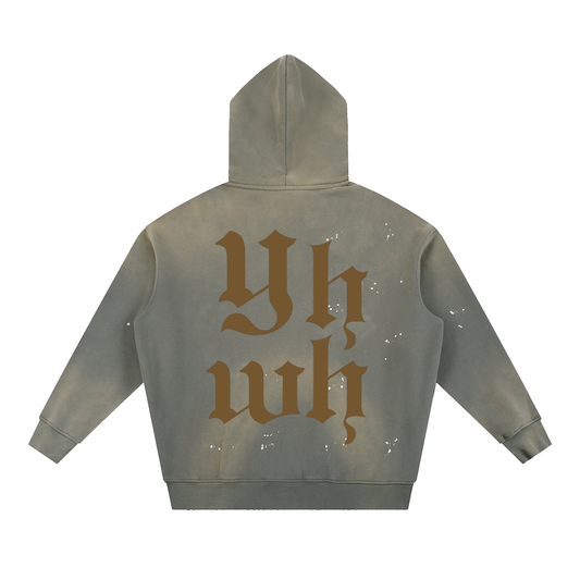 YHWH | Vintage Washed Frayed Hoodie