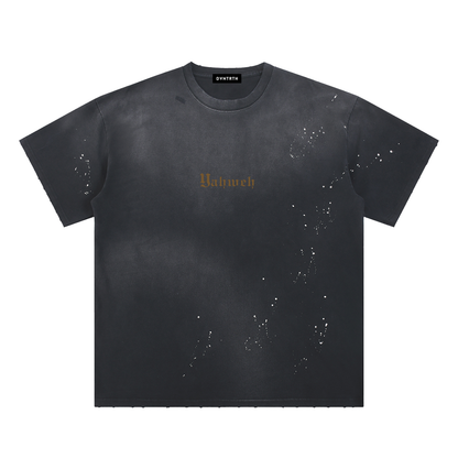 YHWH | Frayed Sunfade Paint Splatter Tee