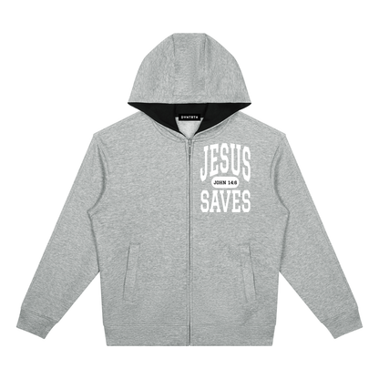 JESUS SAVES Classic | Drop Shoulder Full Zip Hoodie