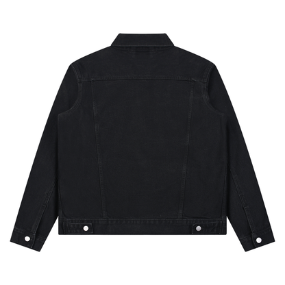 Washed Button-Up Denim Jacket