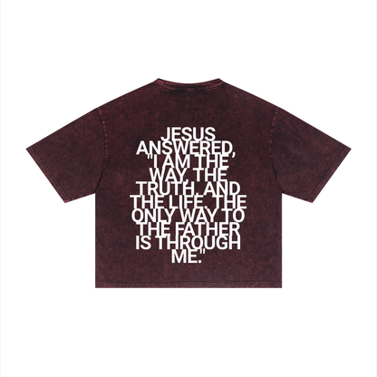 JOHN14:6| Mineral Wash Boxy Tee