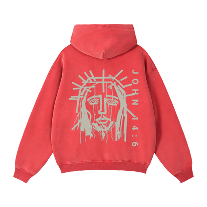 BELIEVER x John 14:6 | Vintage Zip Boxy Hoodie