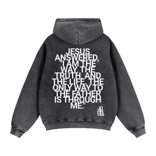 JOHN14:6 | Vintage Zip Boxy Hoodie