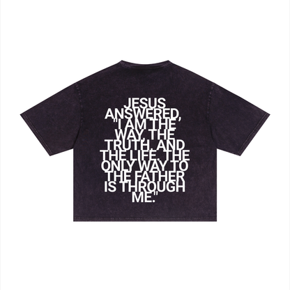 JOHN14:6| Mineral Wash Boxy Tee