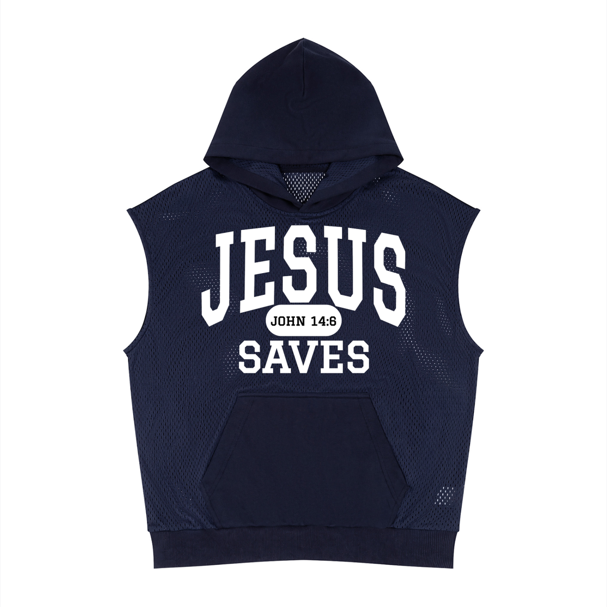 JESUS SAVES Classic | Panel Mesh Sleeveless Hoodie