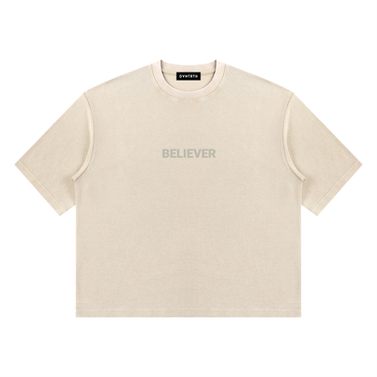 BELIEVER Snow Washed Boxy Tee