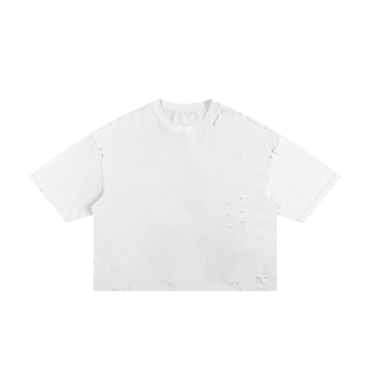 Classic Cut-Holes Frayed Boxy Tee