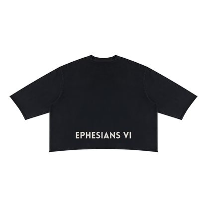 Unisex Mineral Wash Raw Hem Boxy T-Shirt