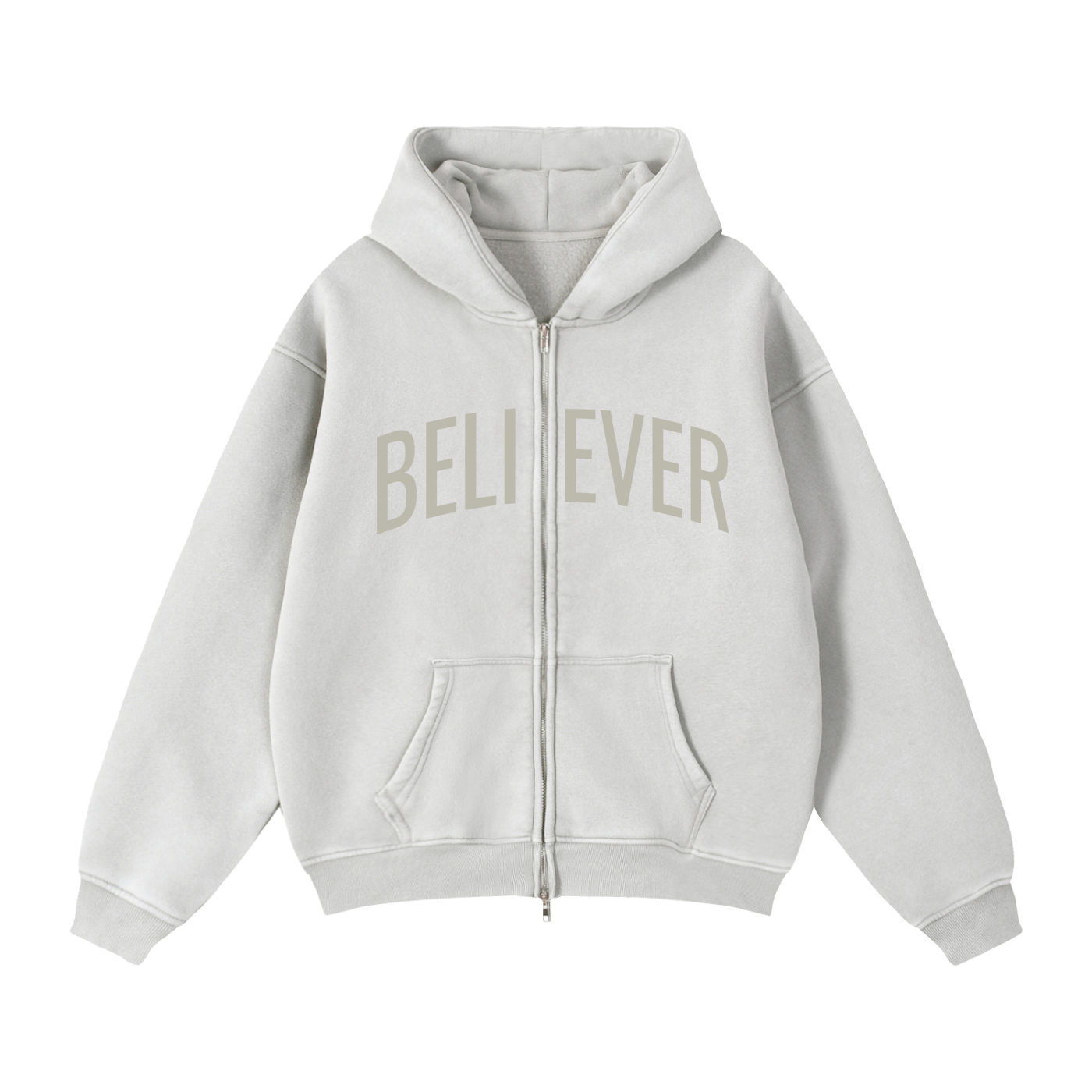 BELIEVER x John 14:6 | Vintage Zip Boxy Hoodie