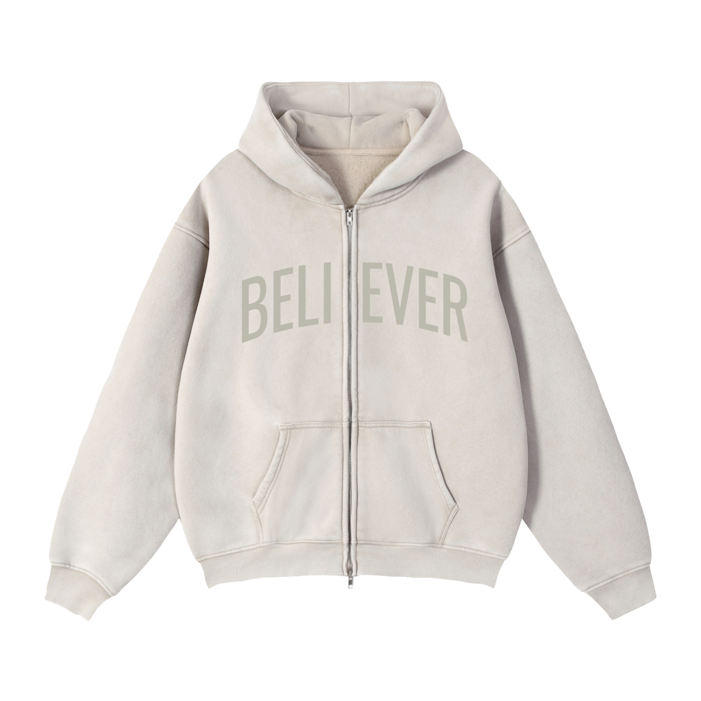 BELIEVER x John 14:6 | Vintage Zip Boxy Hoodie