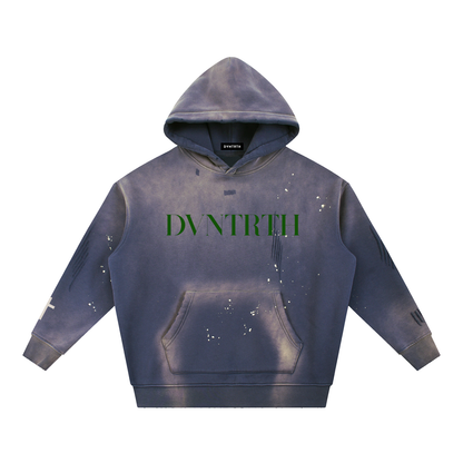 Green DVNTRTH | Vintage Washed Frayed Hoodie