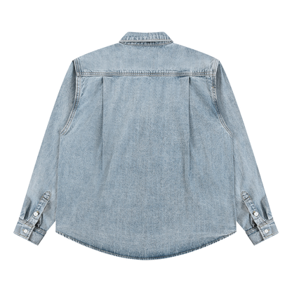 Minimal Vintage Wash Denim Shirt